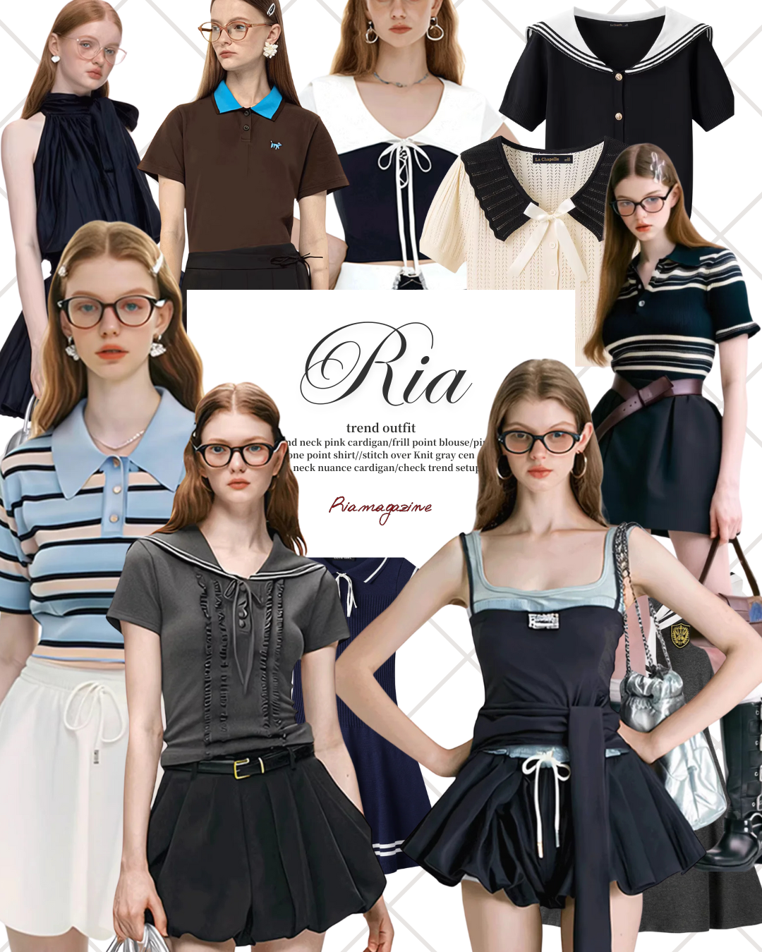 Ria リボンハートストライプシャツ　miu系穿搭 eimy istoire Ria リボンハートストライプシャツmiu系穿搭 eimy istoire