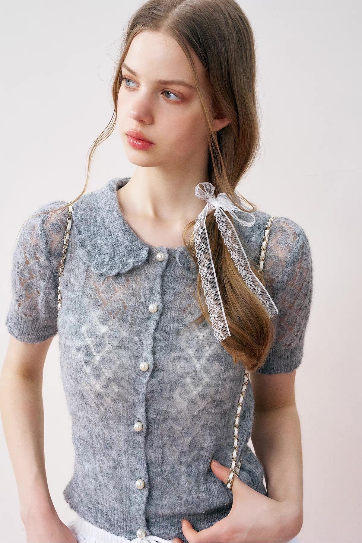 see-through nuance gray tops RI1242