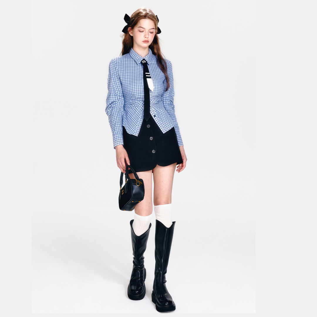 blue check shirt RI1291