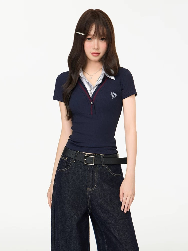 stripe docking casual tops RI1235