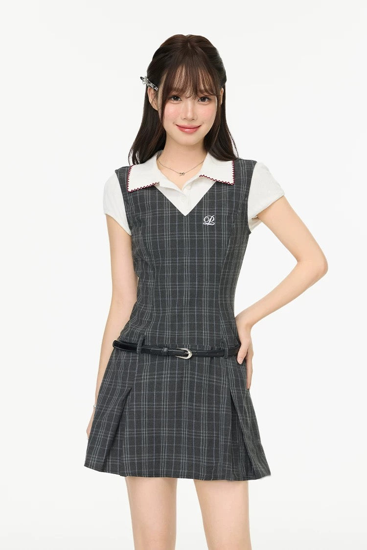 check pleats one-piece RI1237