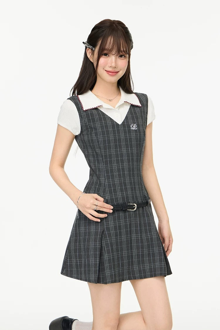 check pleats one-piece RI1237