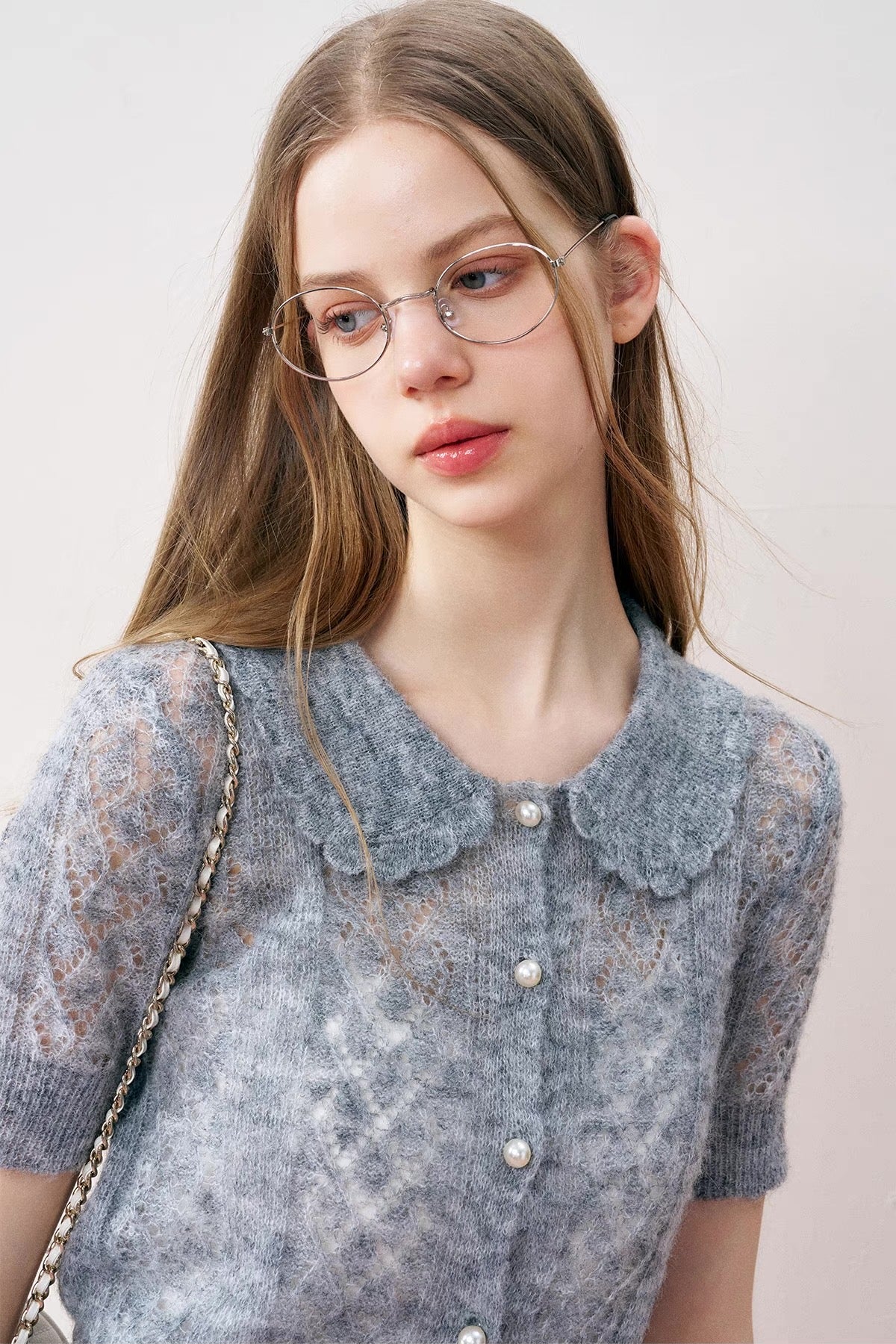 see-through nuance gray tops RI1242