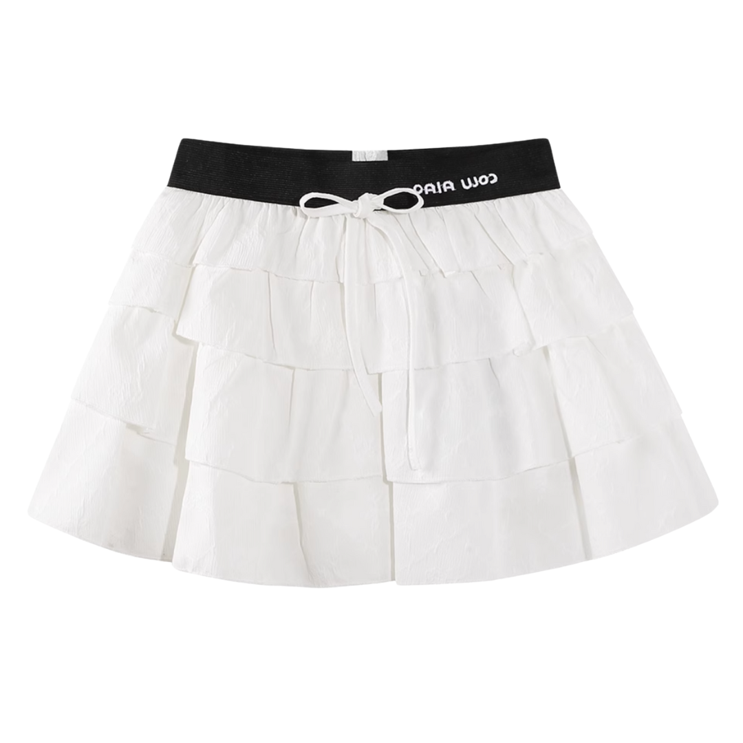 frill mini white skirt RI1190