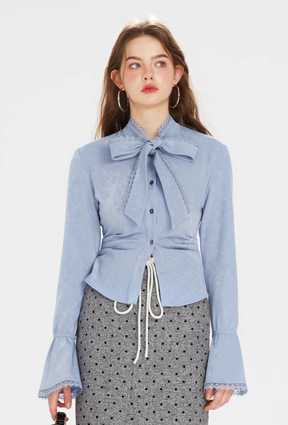 ribbon blue cute shirt RI1111