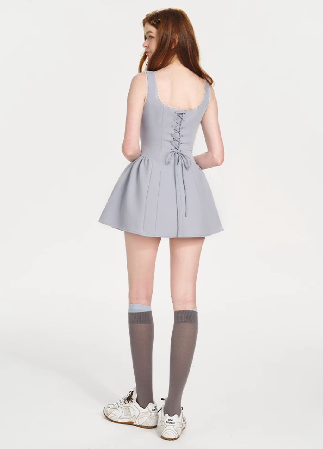 light blue flar fit one-piece RI1197