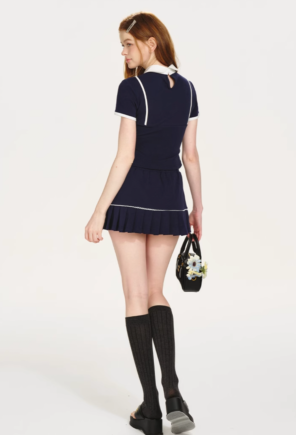 navy pleats like skirt RI1224