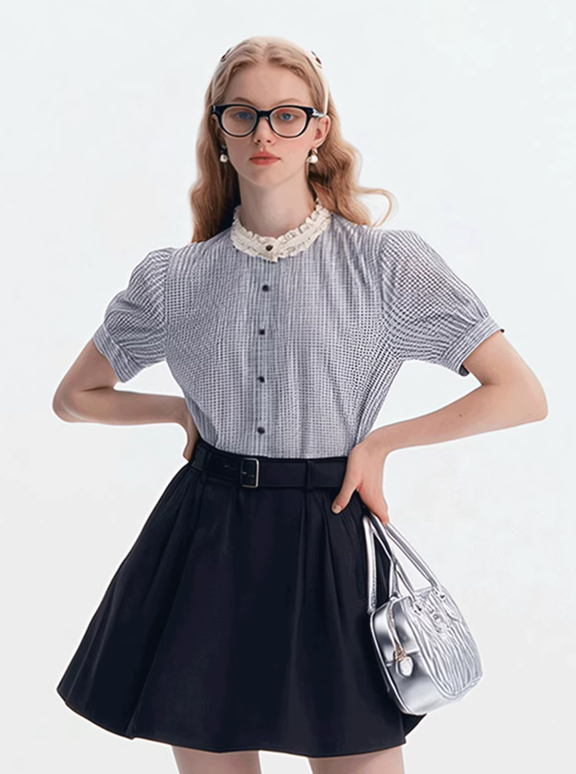 light check girly tops RI1272