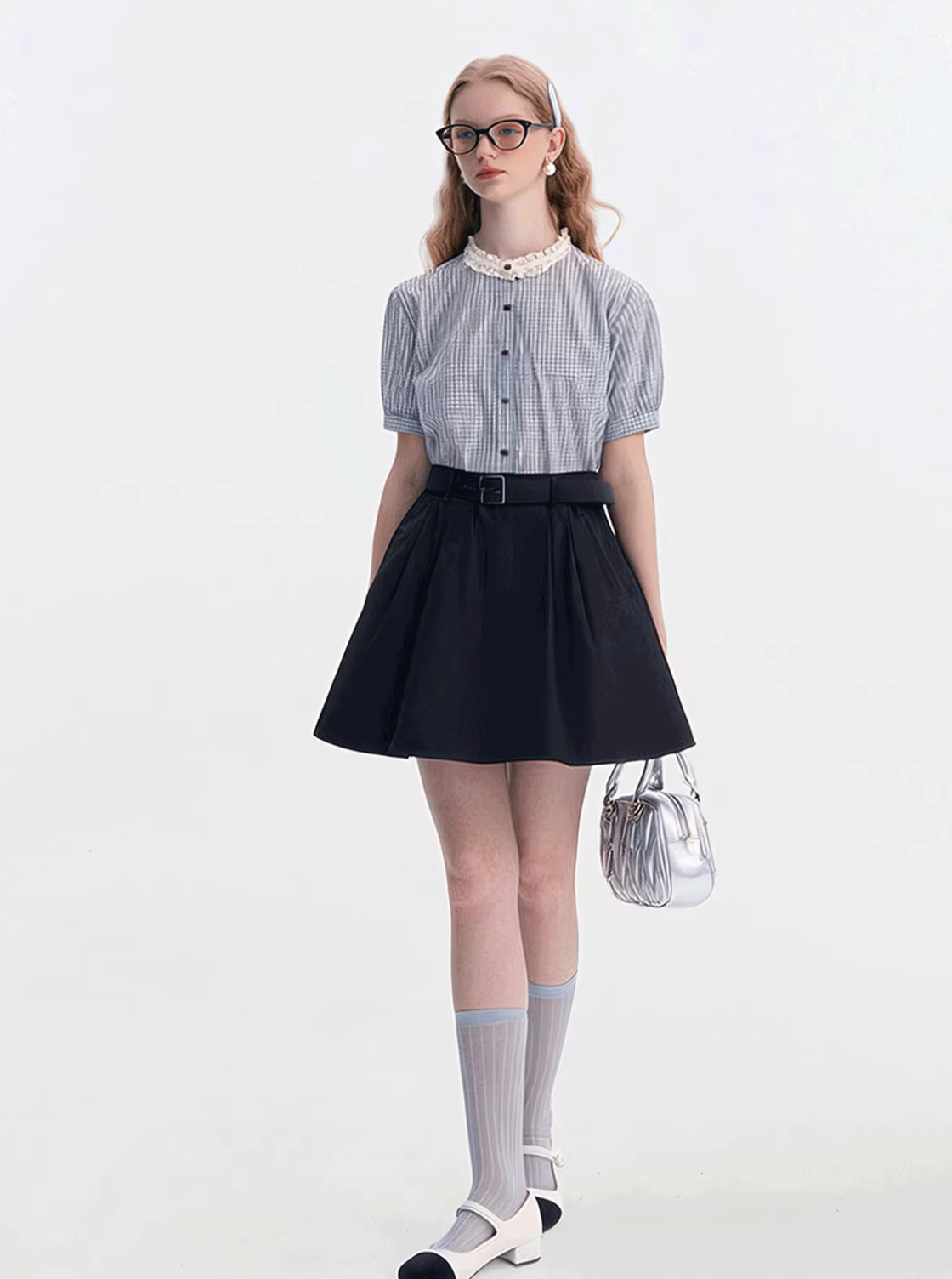light check girly tops RI1272