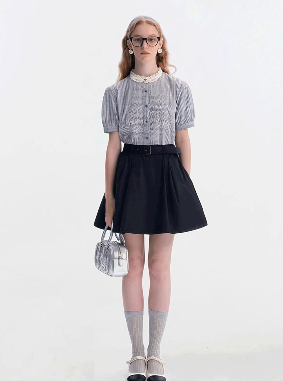 light check girly tops RI1272