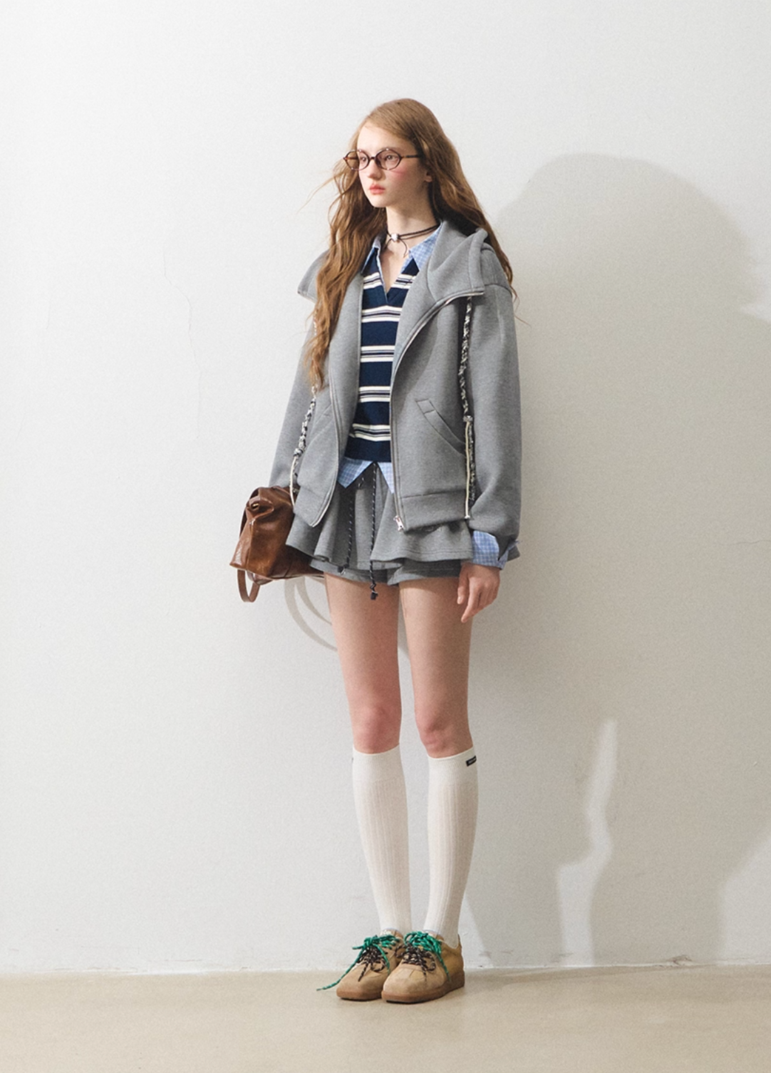 sweat gray line skirt RI1299