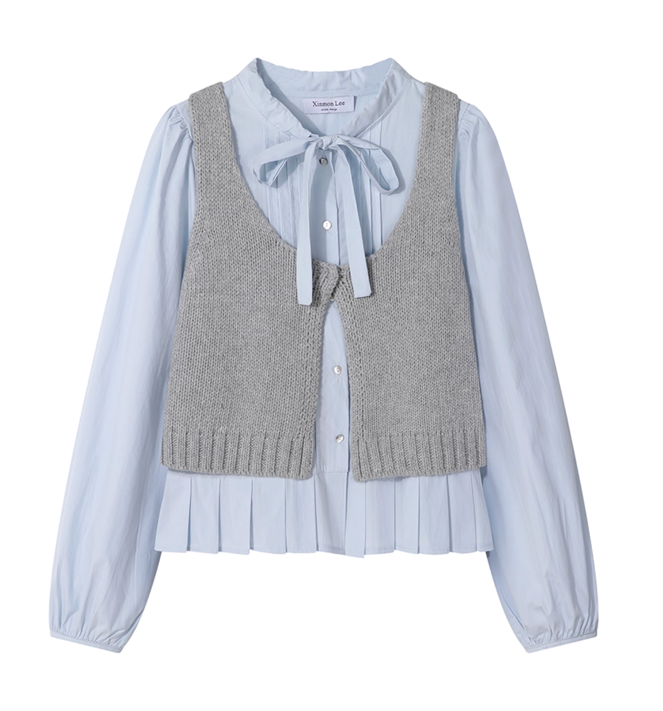 ribbon point gray vest tops RI1302