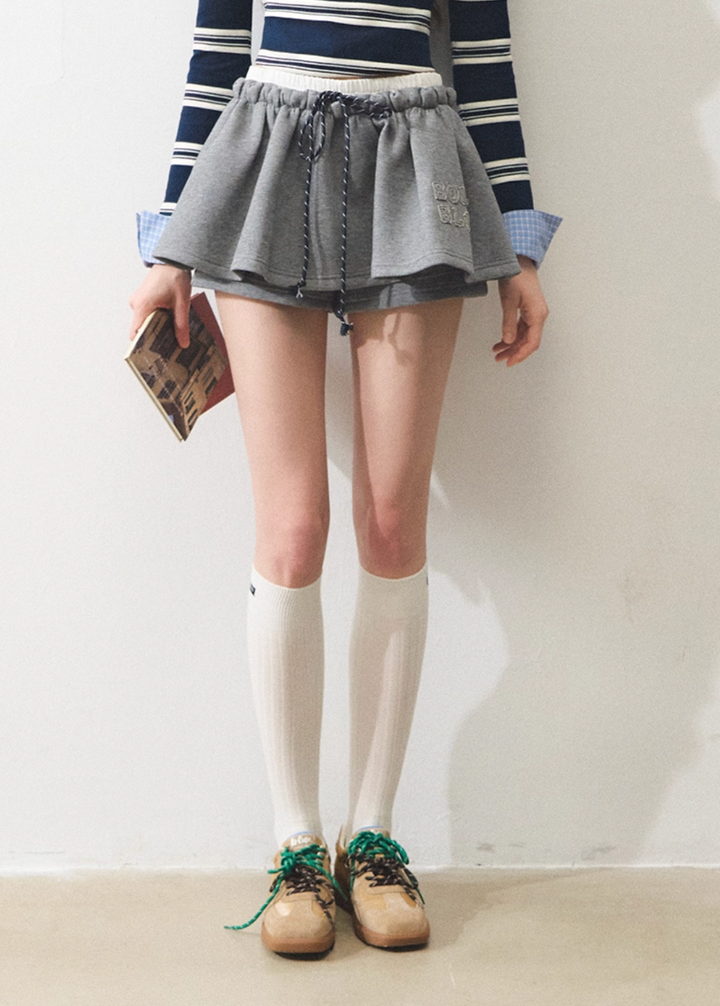 sweat gray line skirt RI1299