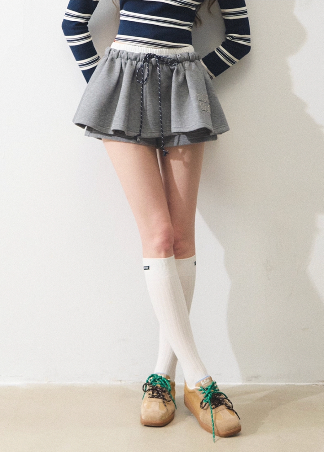 sweat gray line skirt RI1299