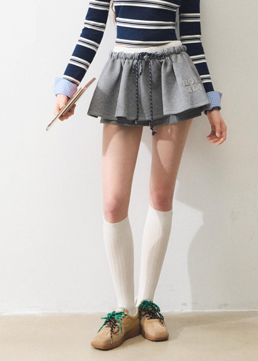 sweat gray line skirt RI1299