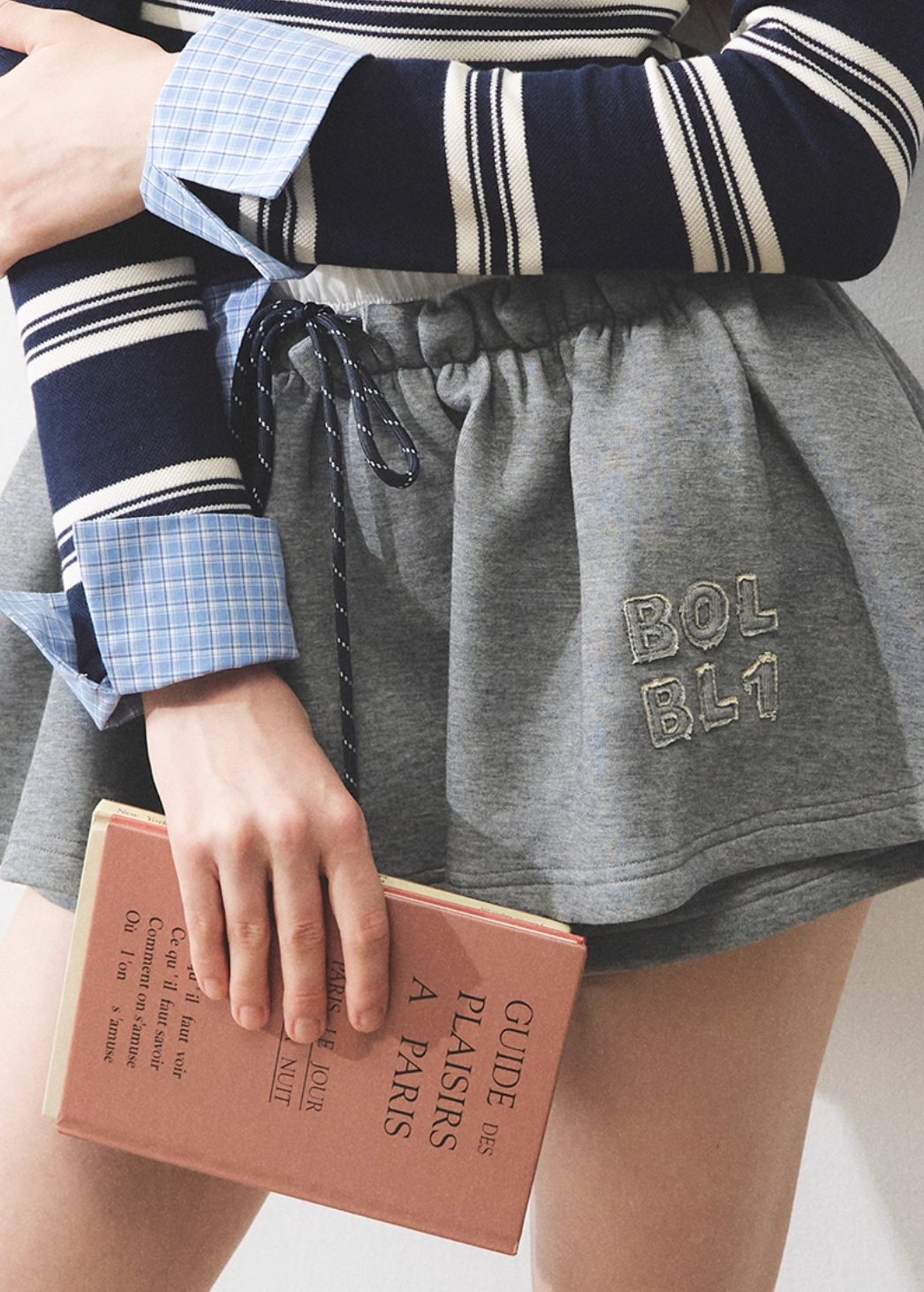 sweat gray line skirt RI1299