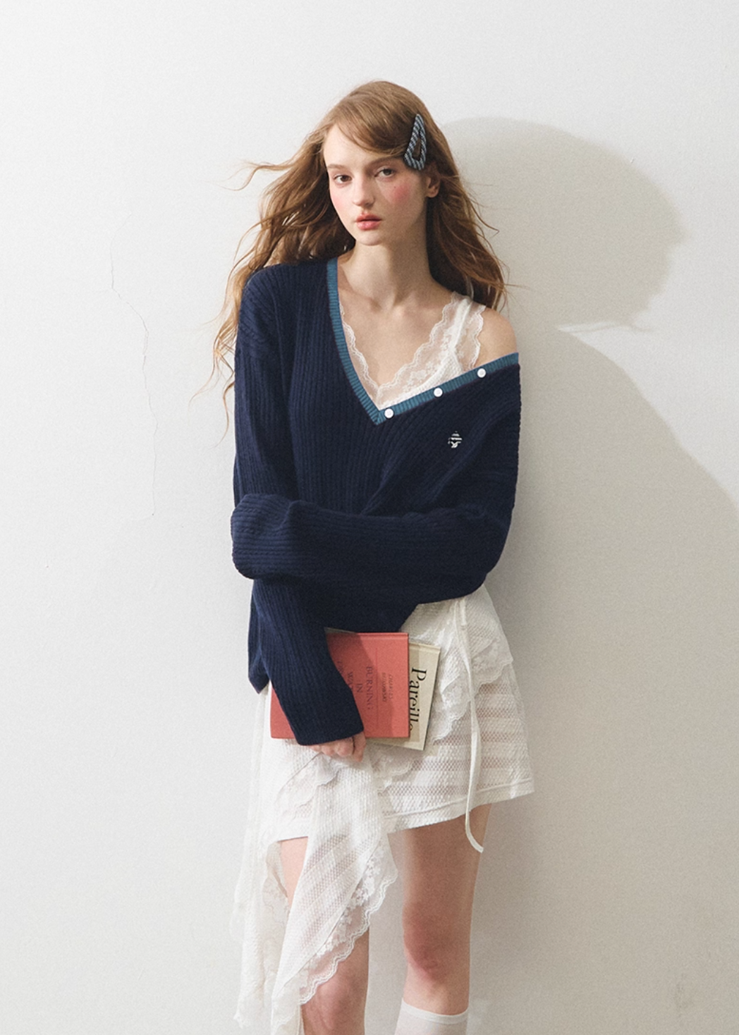 navy cut tops RI1344