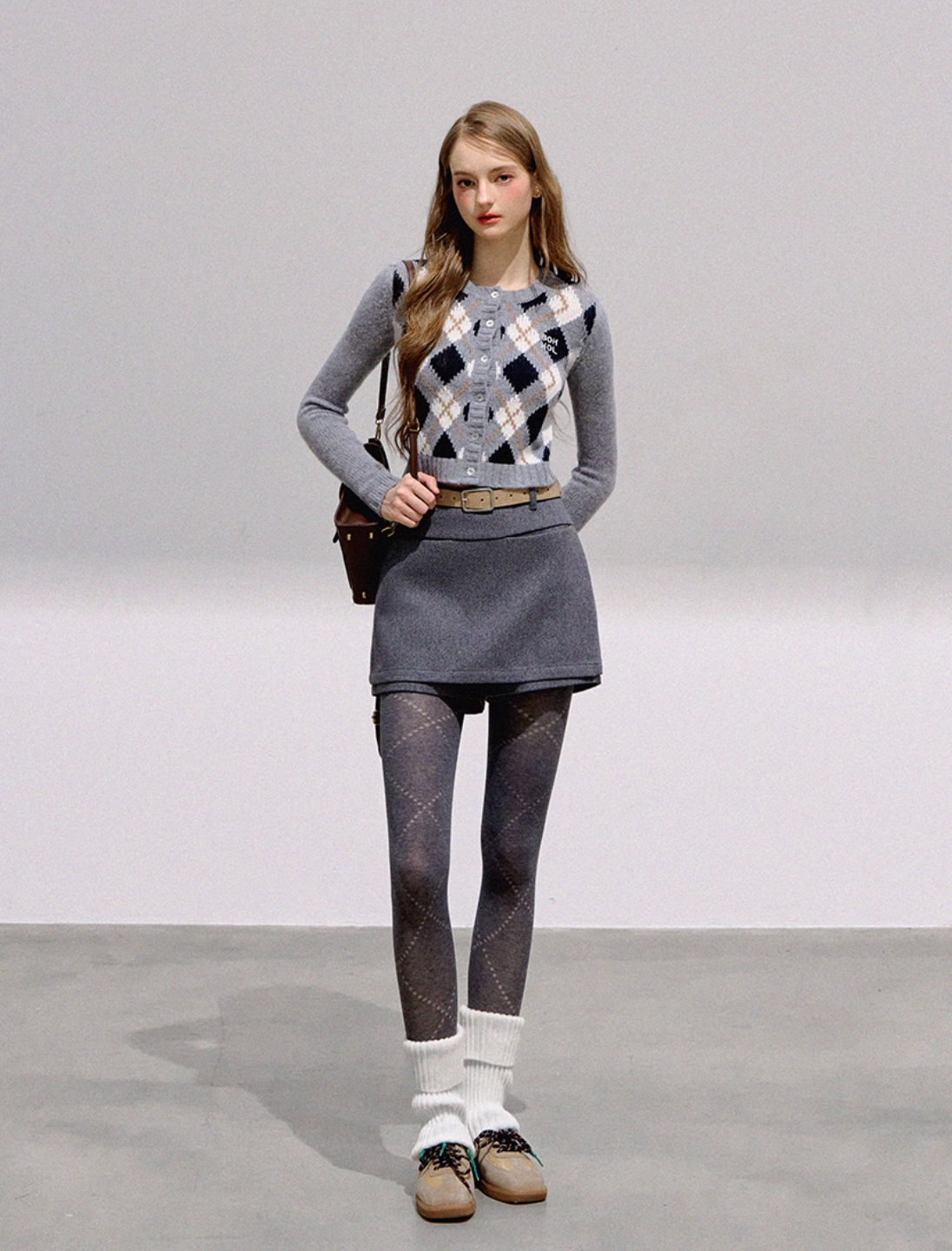 mood argyle Knit tops RI1351