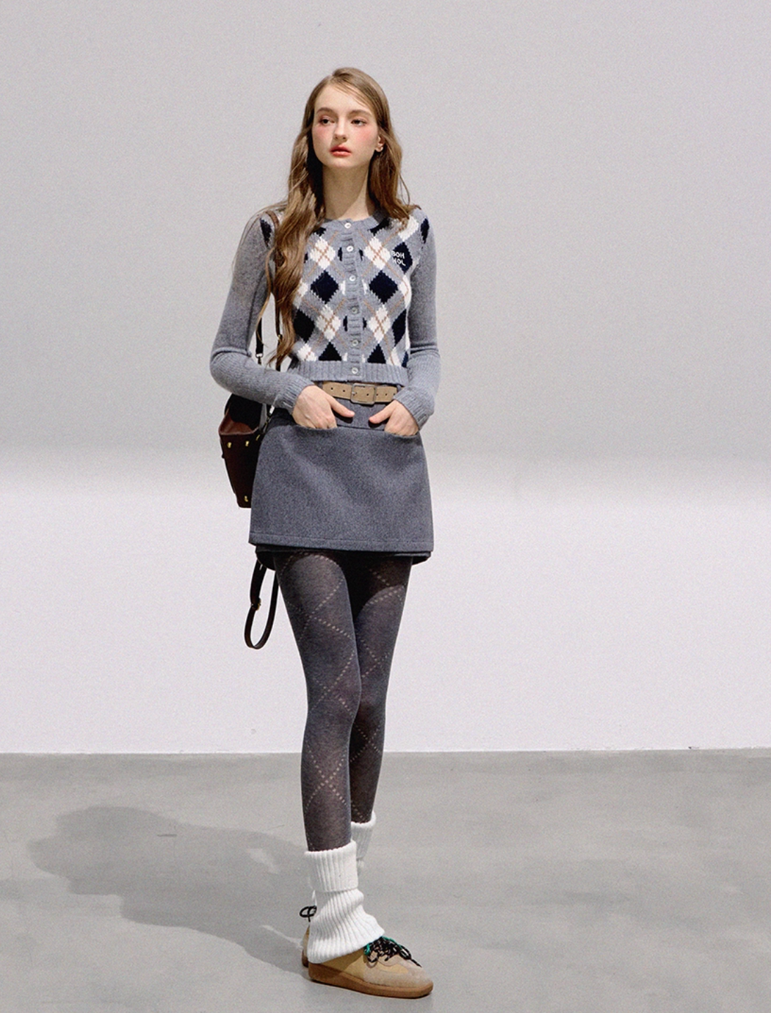 mood argyle Knit tops RI1351