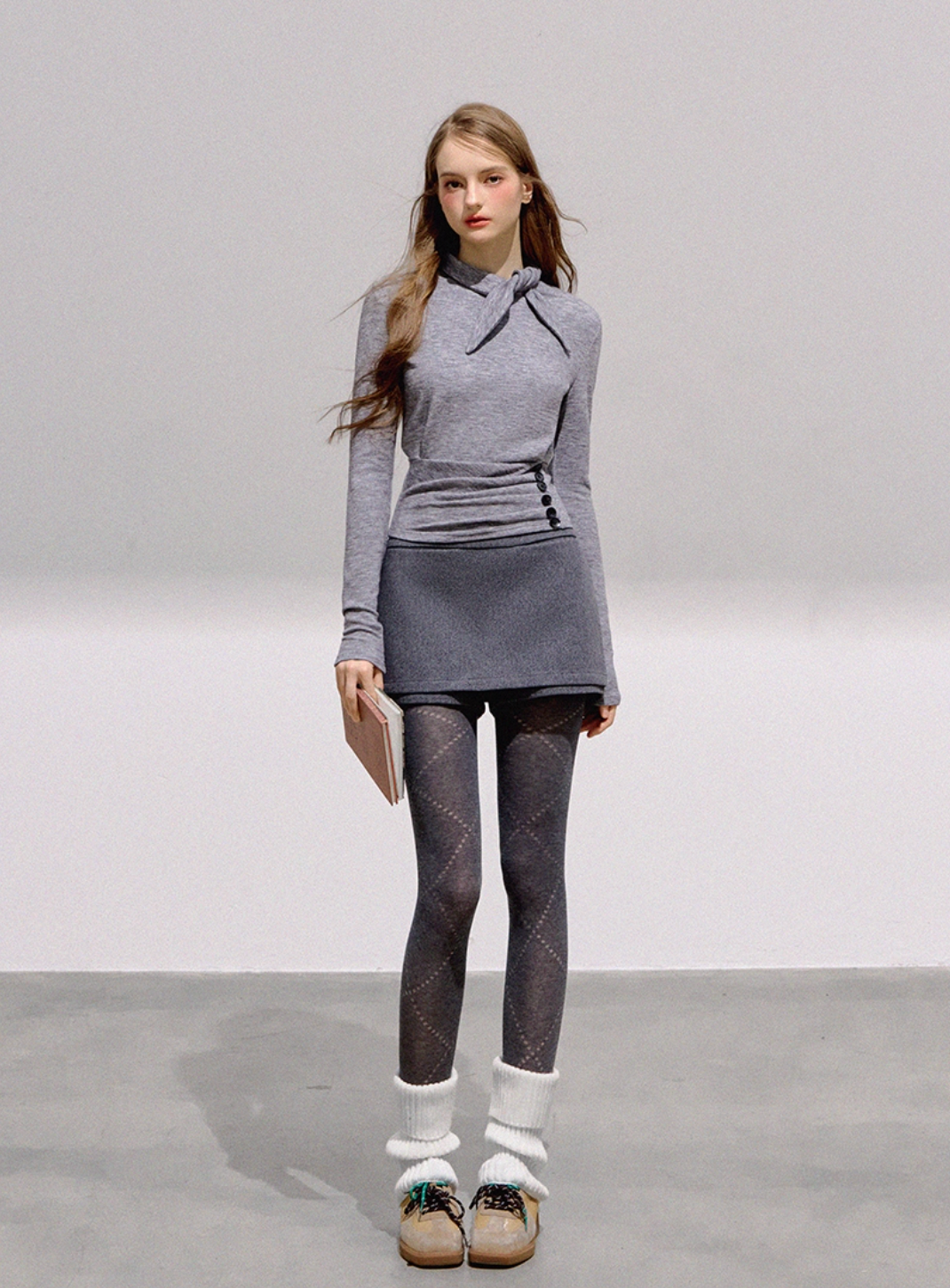 many style gray skirt RI1352