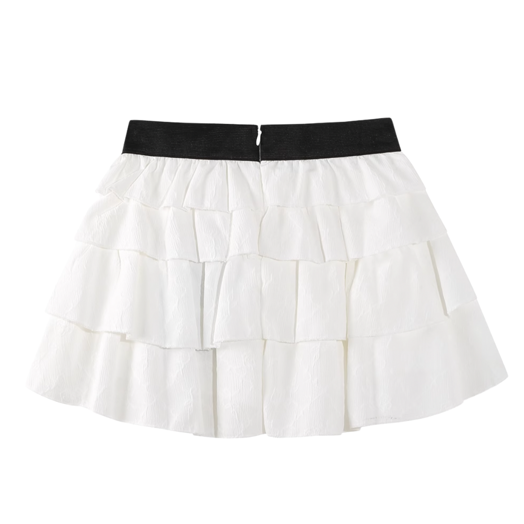 frill mini white skirt RI1190