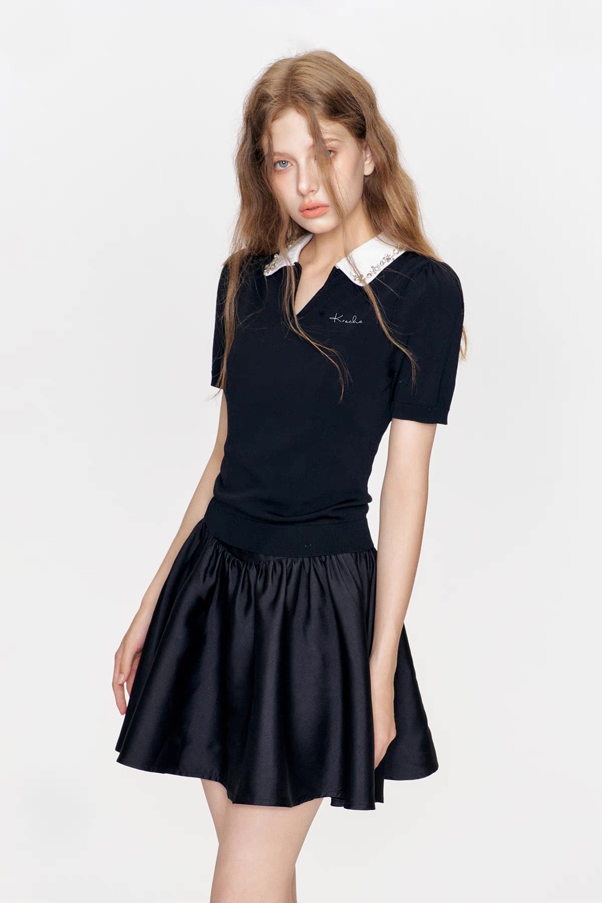 high-end black tops RI1244