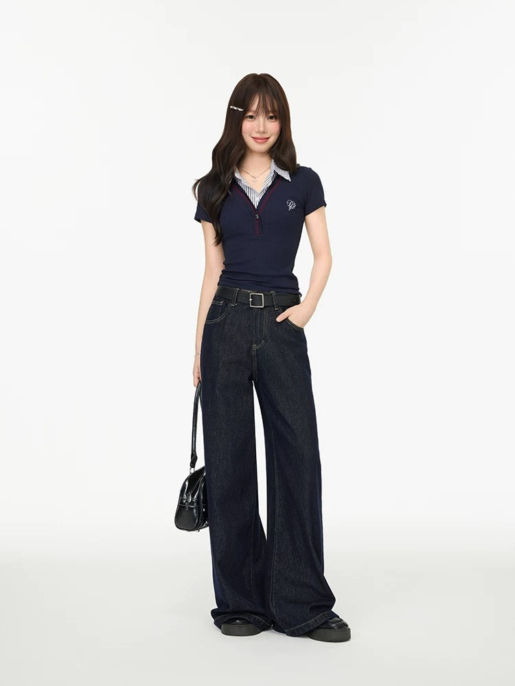 stripe docking casual tops RI1235