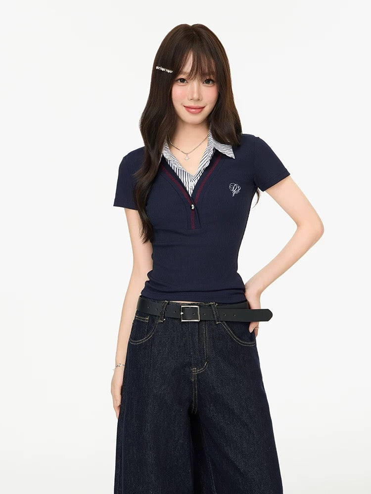 stripe docking casual tops RI1235
