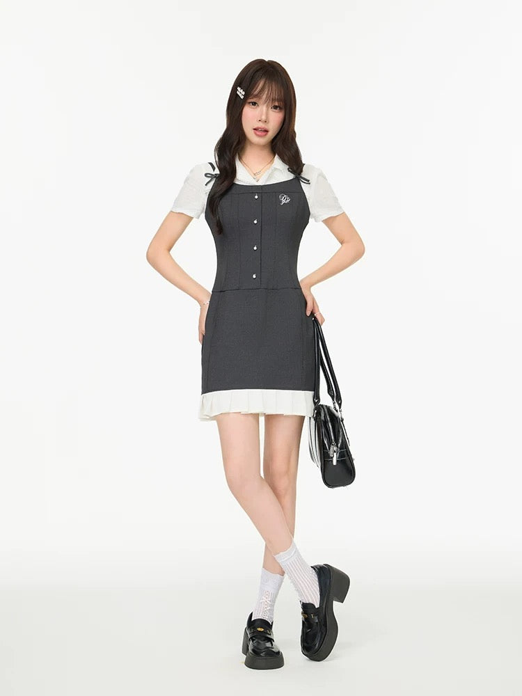 gray girly point one-piece RI1238