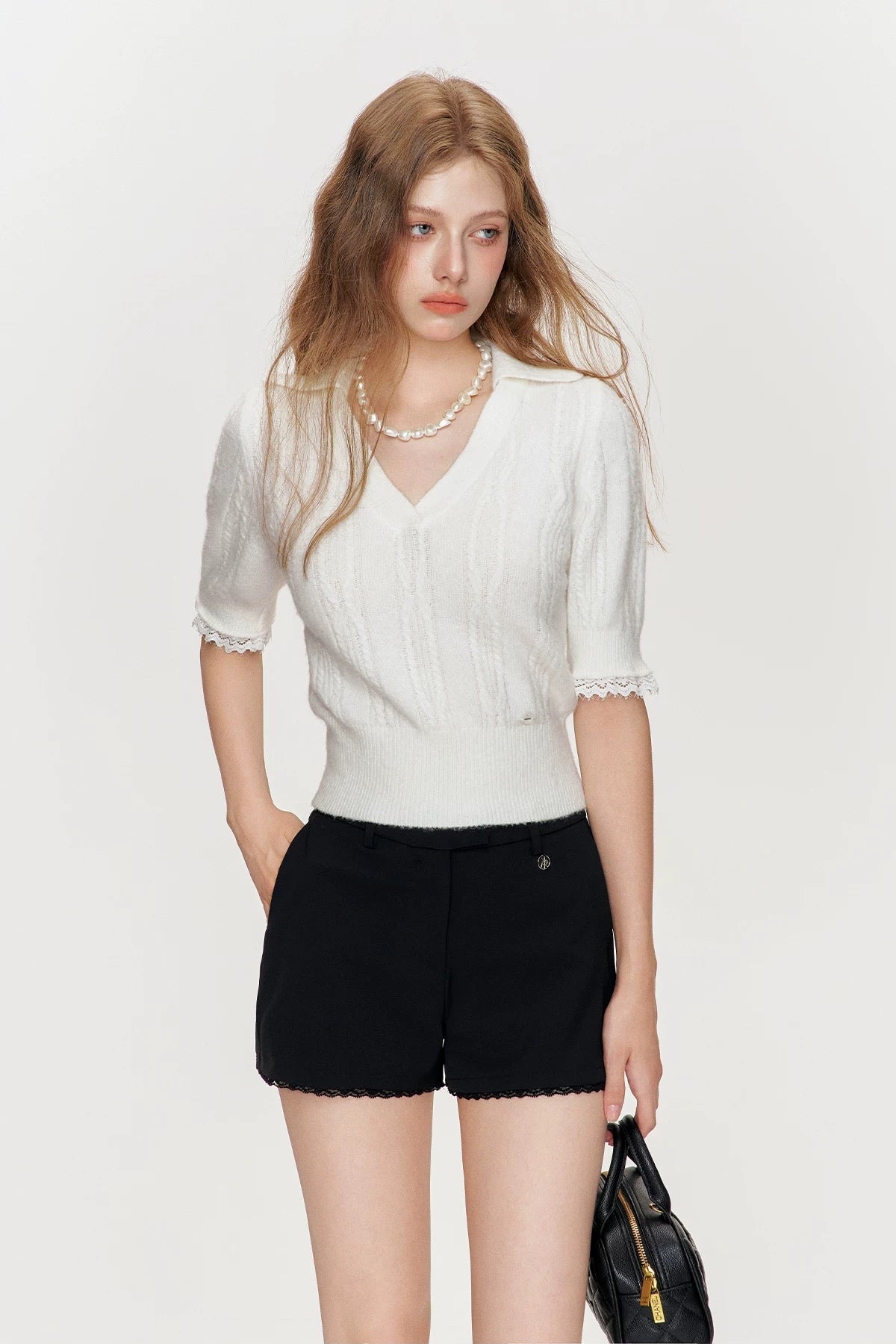 luxury lace white tops RI1245