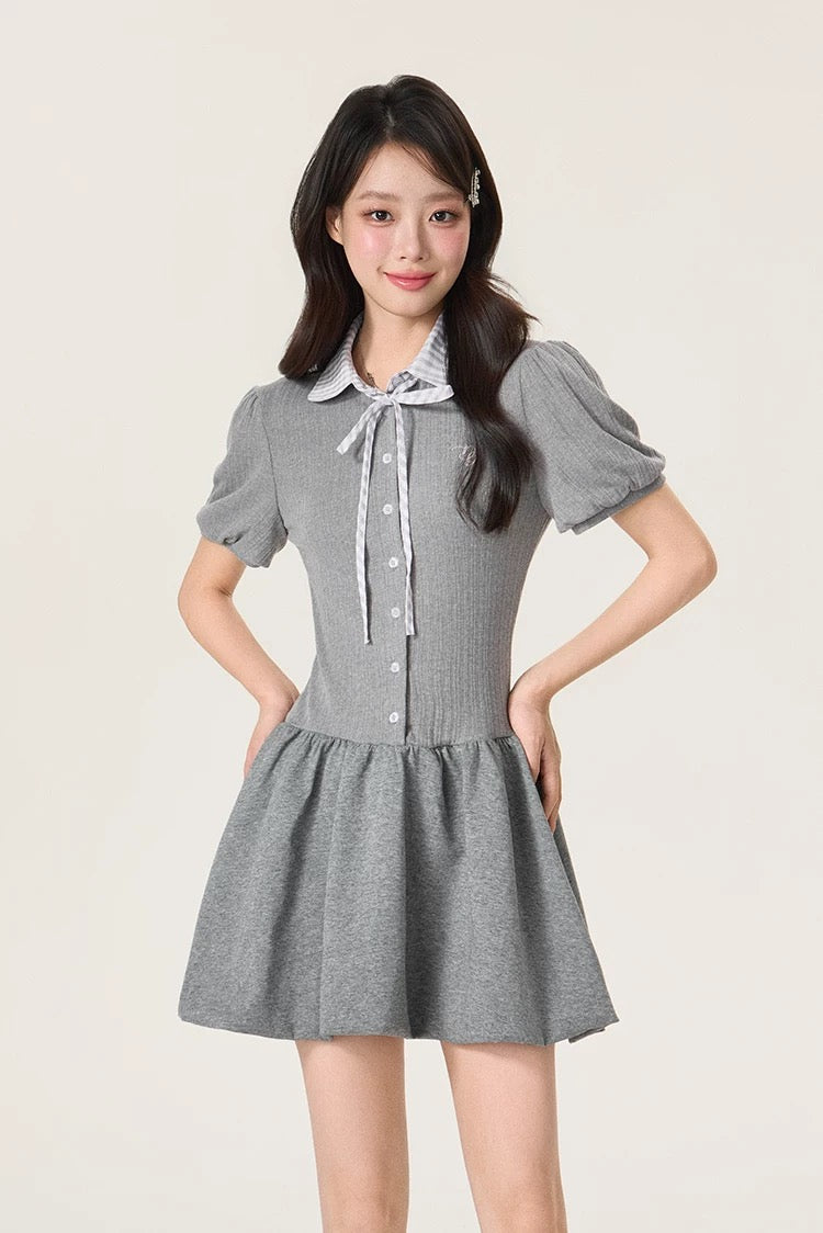 check neck gray one-piece RI1232