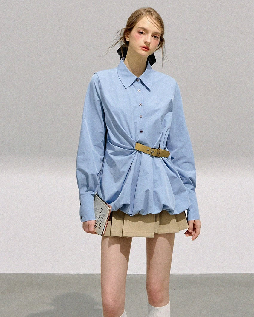 light blue balloon blouse RI1363