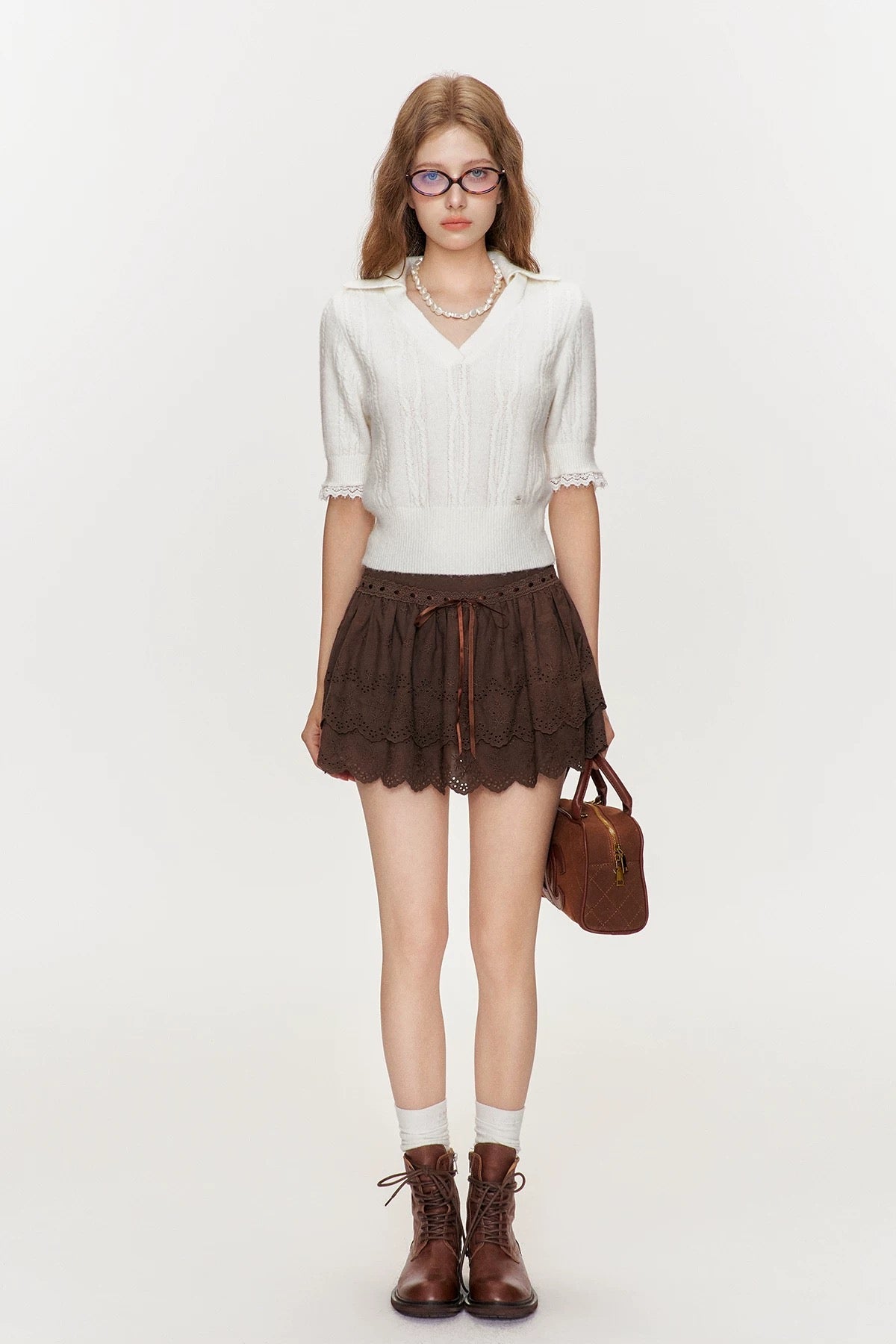 luxury lace white tops RI1245