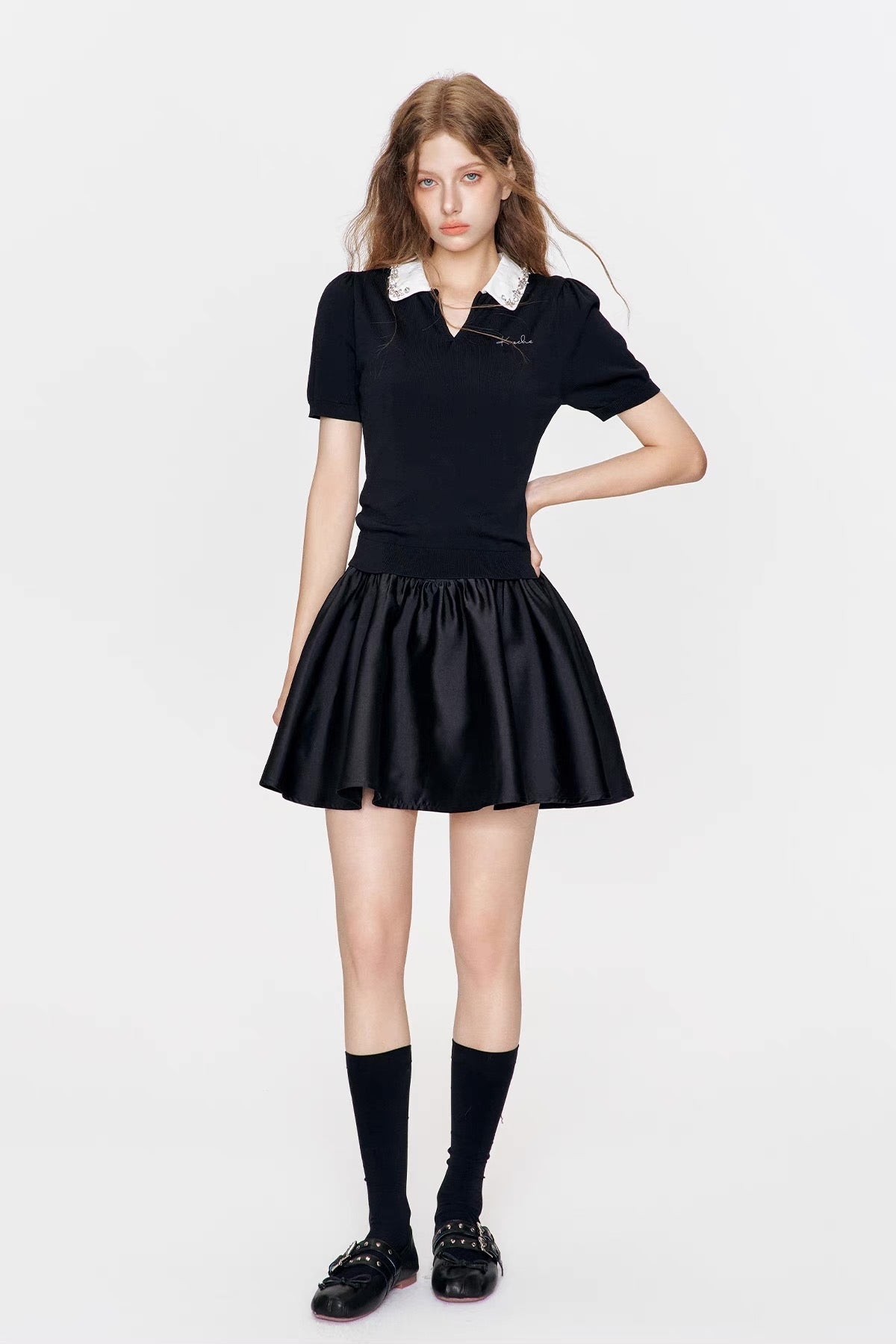 high-end black tops RI1244