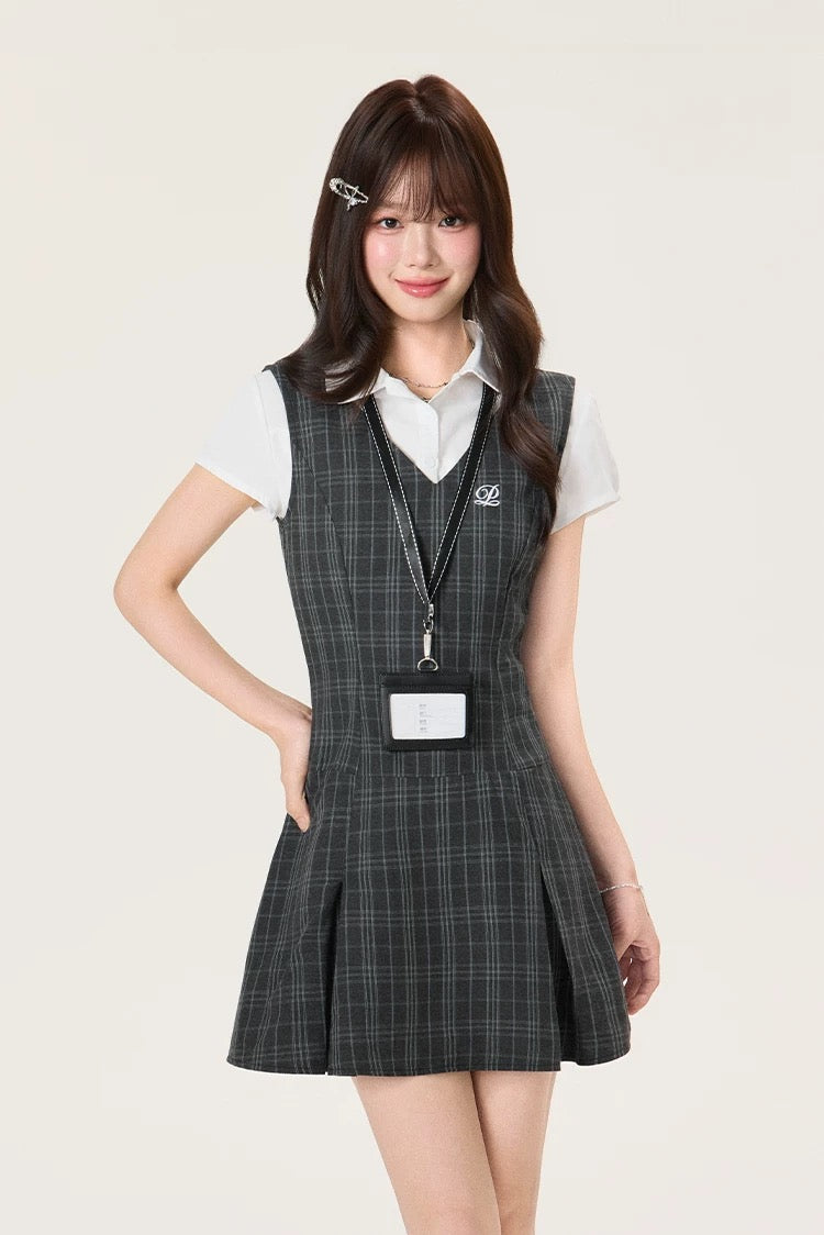 check pleats one-piece RI1237