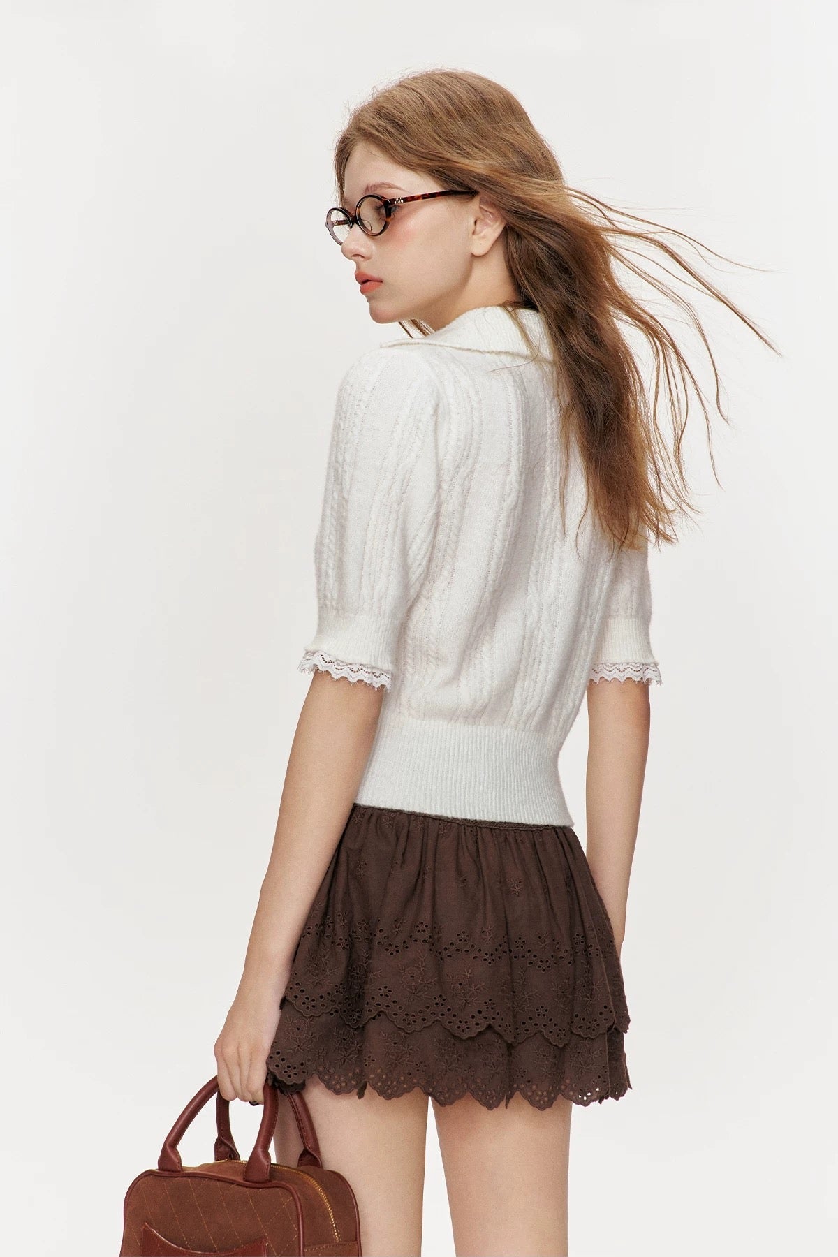luxury lace white tops RI1245