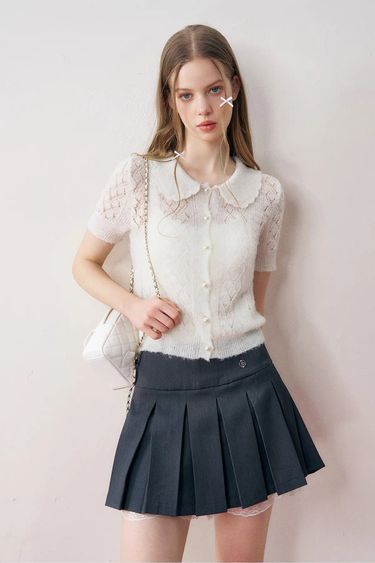 see-through nuance white tops RI1243