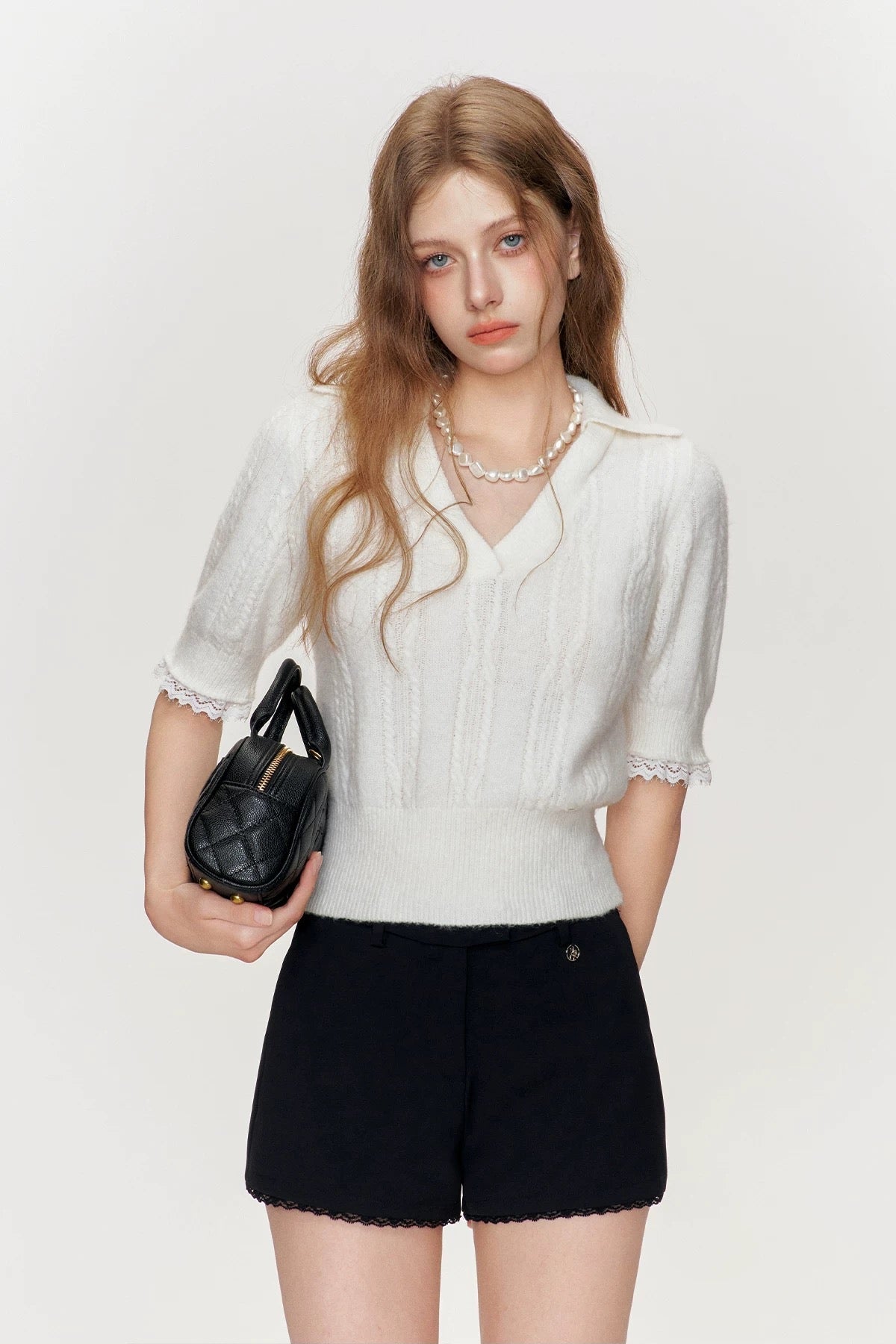 luxury lace white tops RI1245