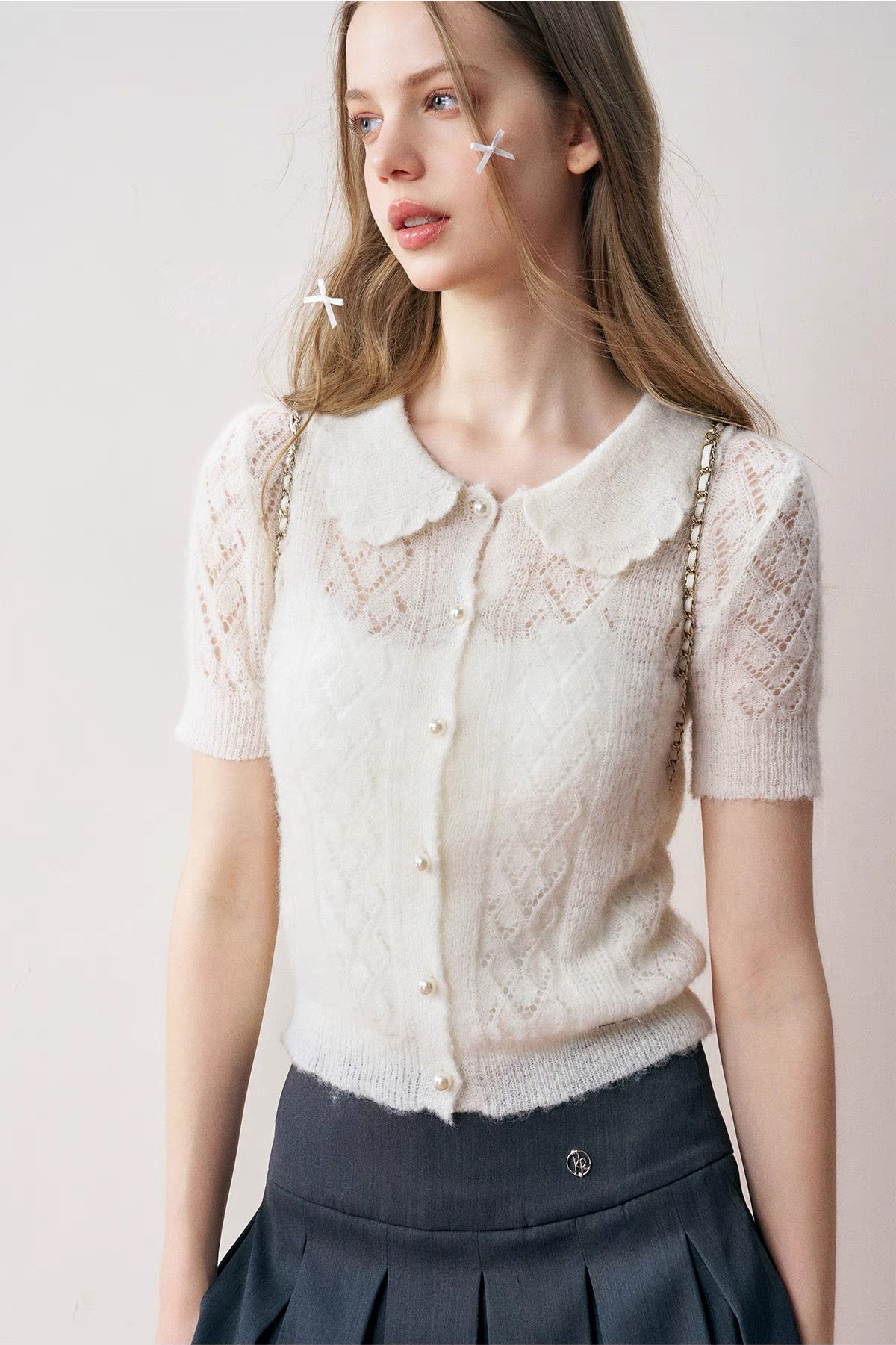 see-through nuance white tops RI1243