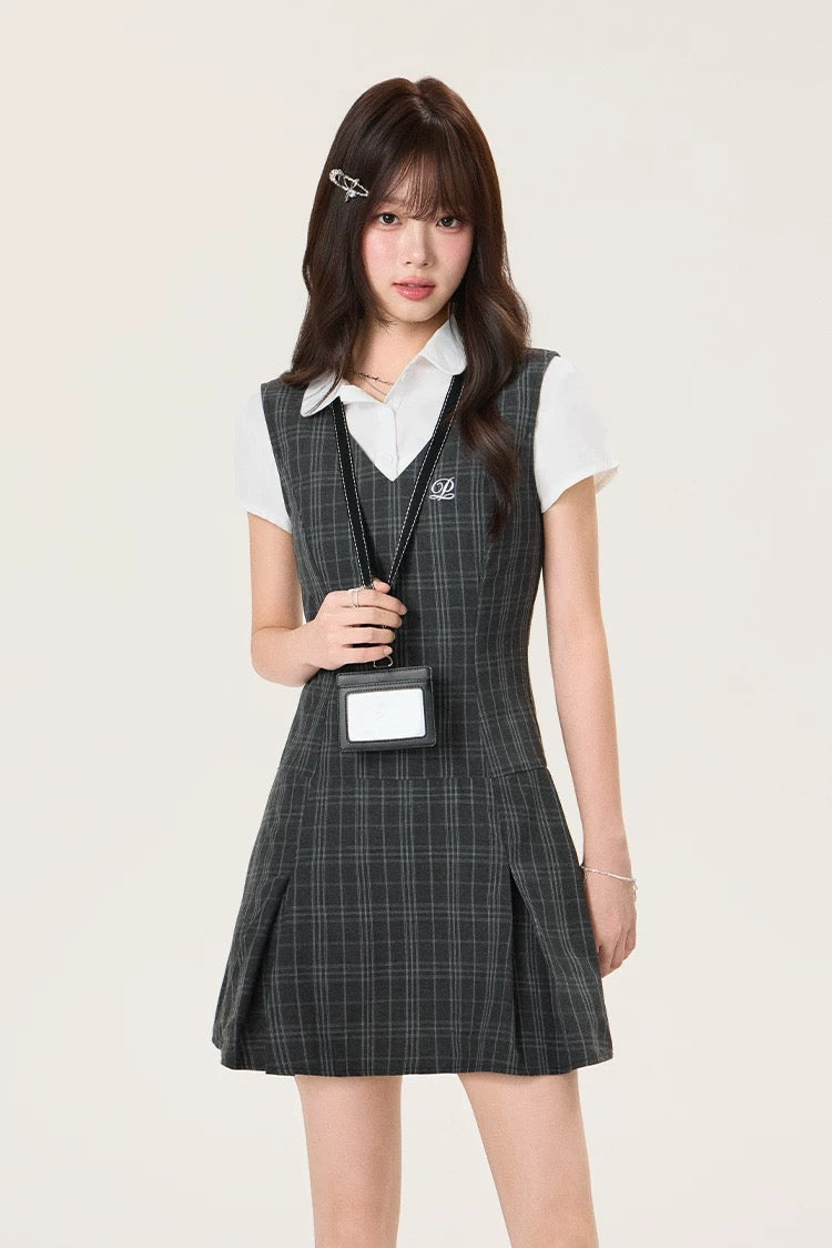 check pleats one-piece RI1237