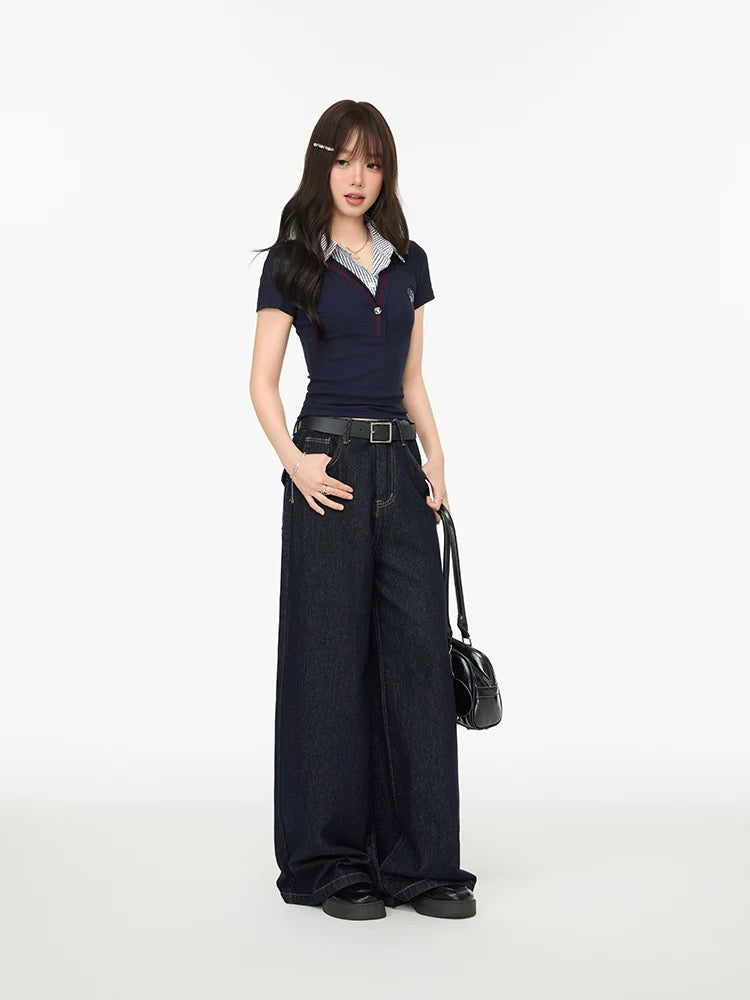 stripe docking casual tops RI1235