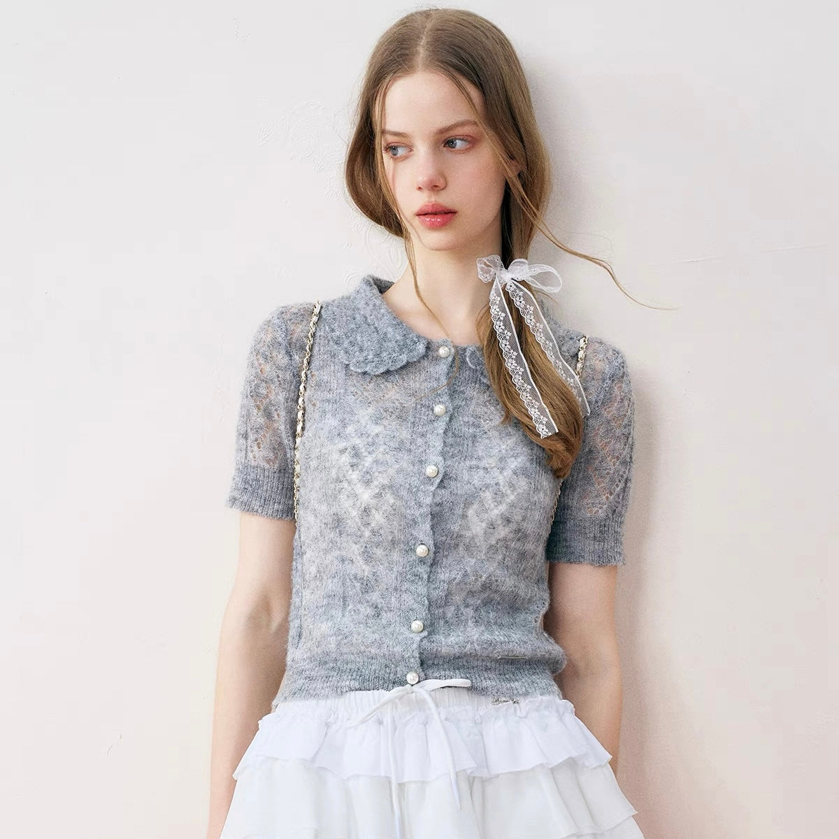 see-through nuance gray tops RI1242
