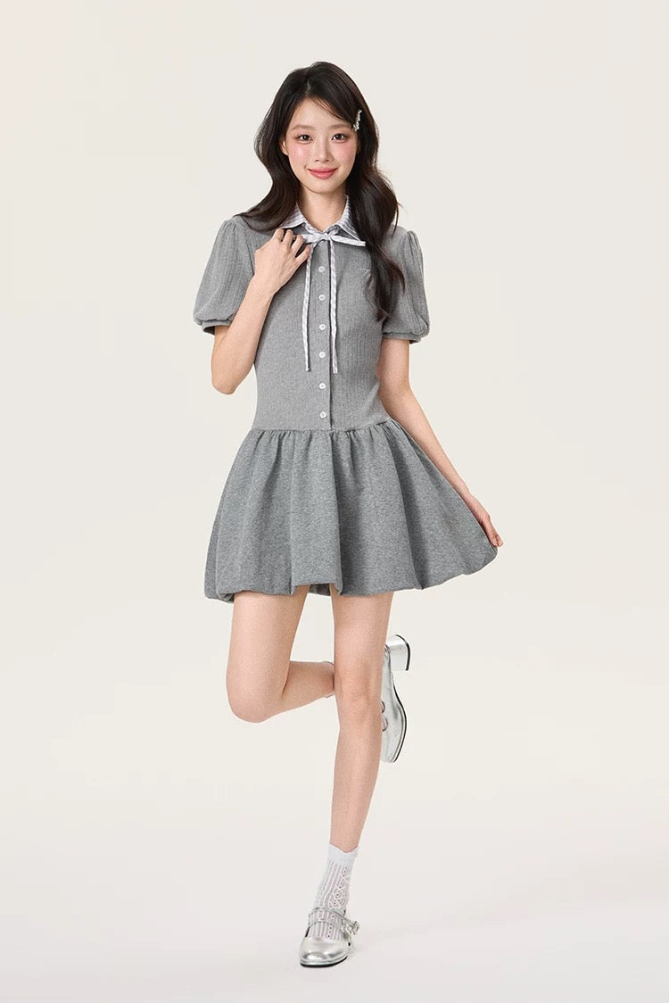 check neck gray one-piece RI1232
