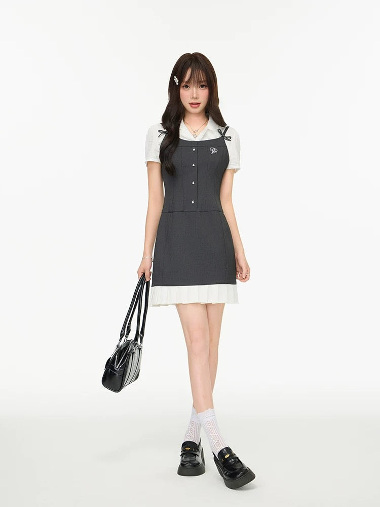 gray girly point one-piece RI1238