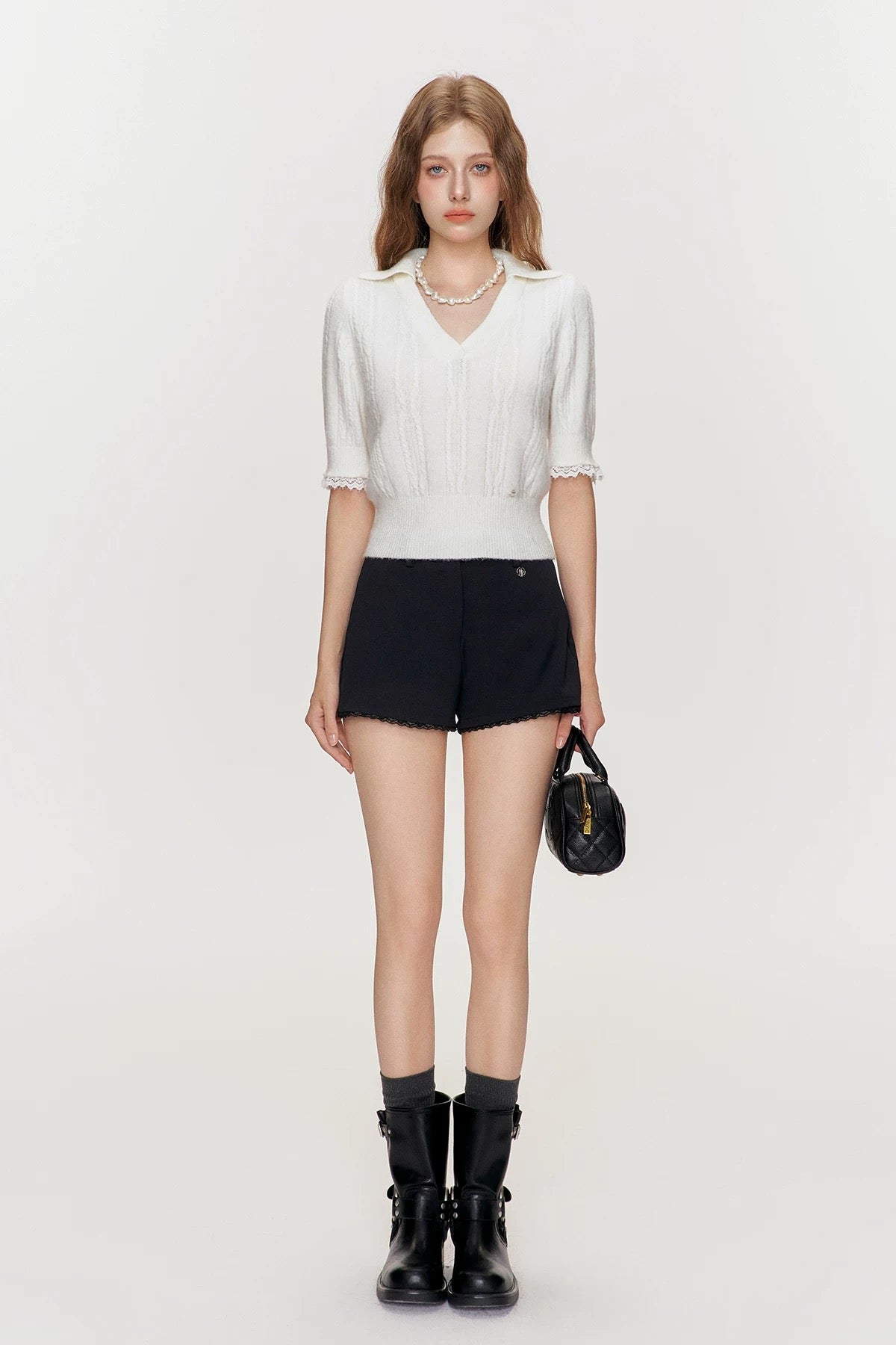 luxury lace white tops RI1245