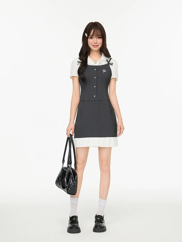gray girly point one-piece RI1238