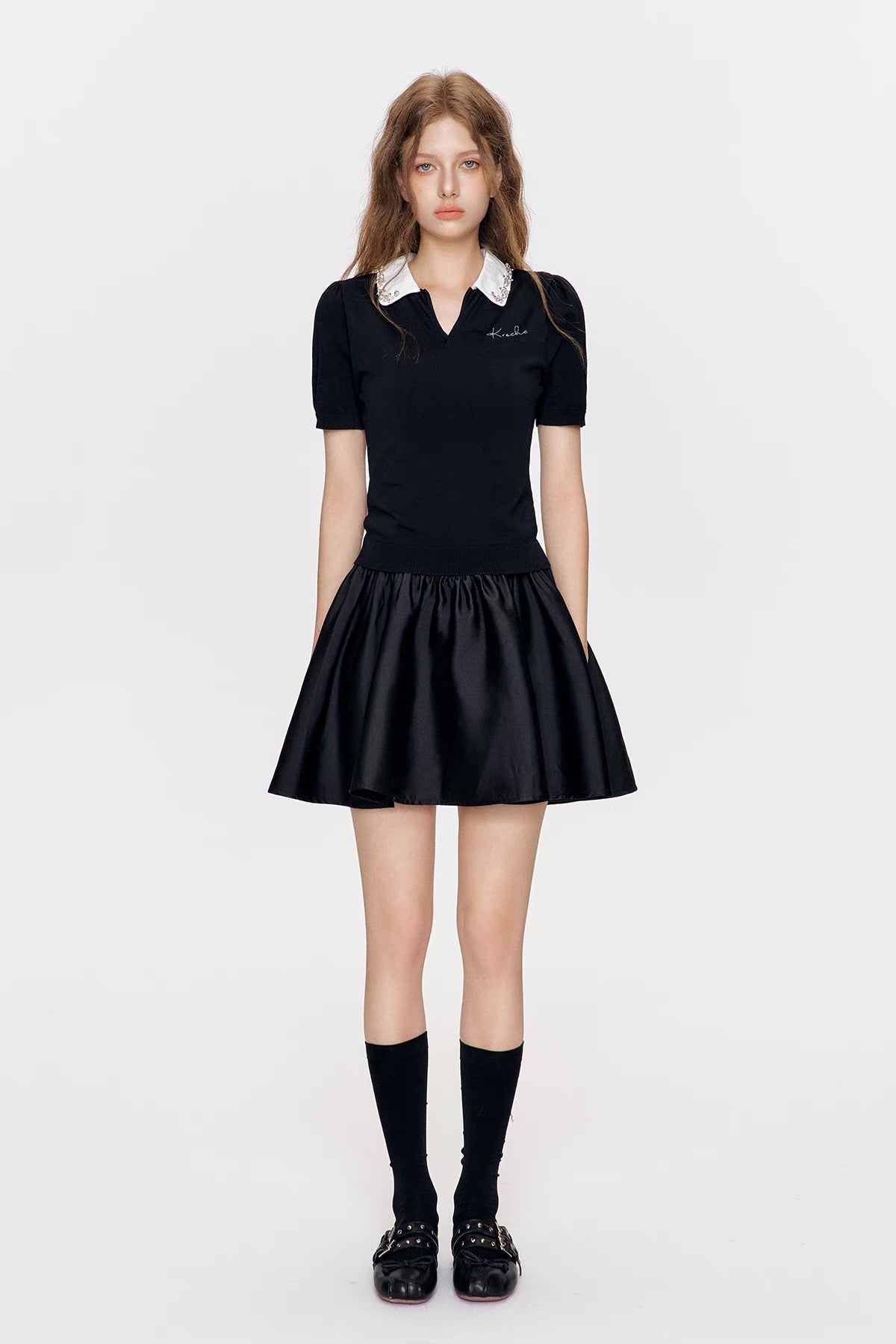 high-end black tops RI1244