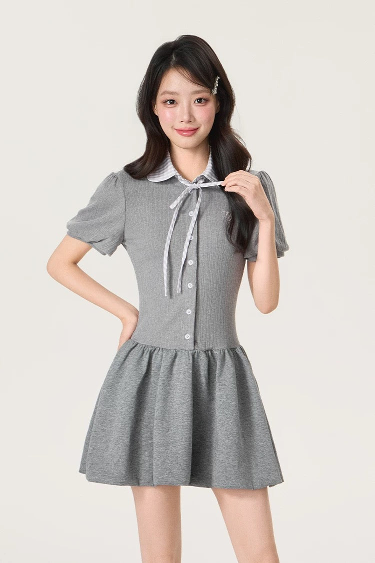 check neck gray one-piece RI1232