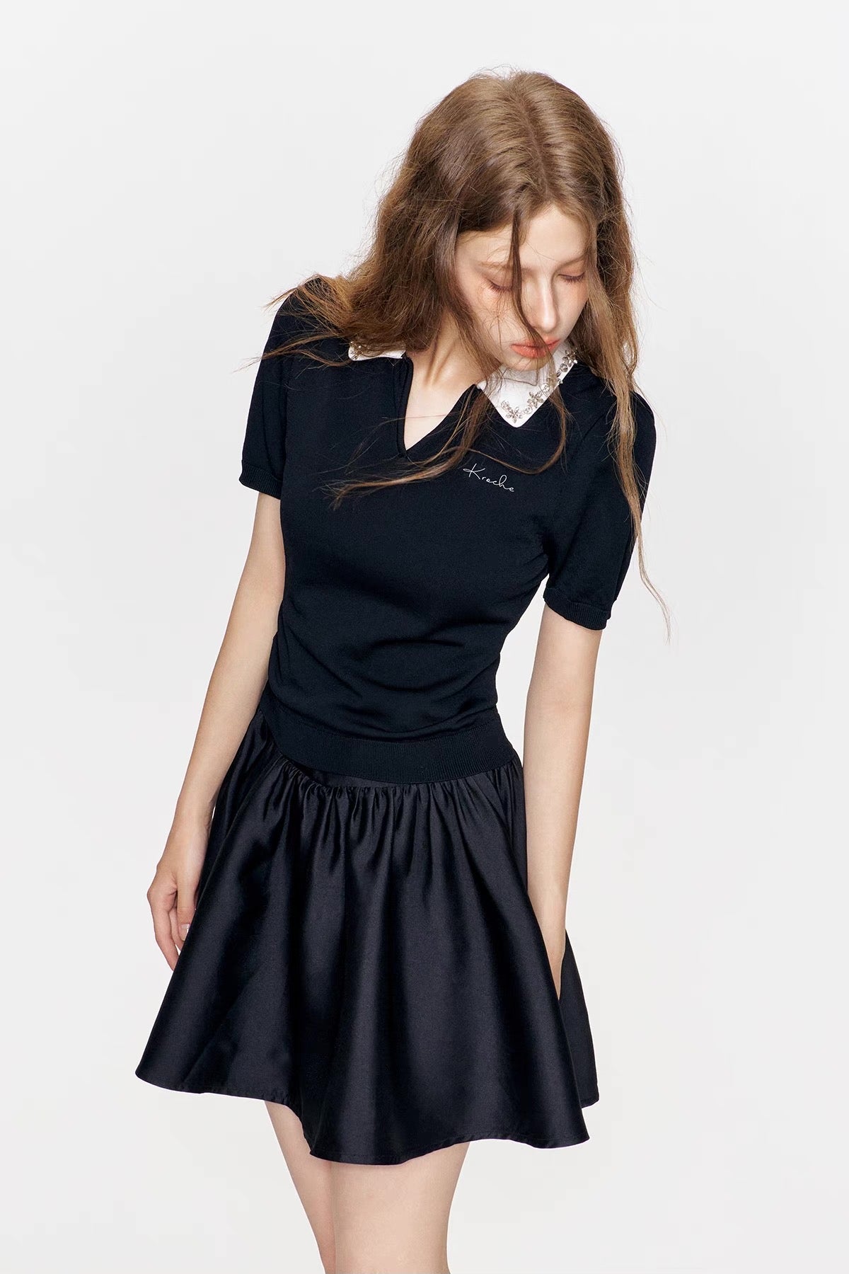 high-end black tops RI1244