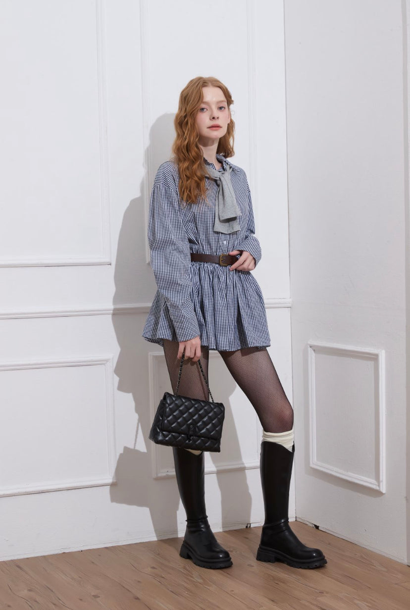 check navy one-piece RI1320